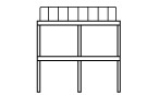 G-Deck system icon - stacked with hand rails.